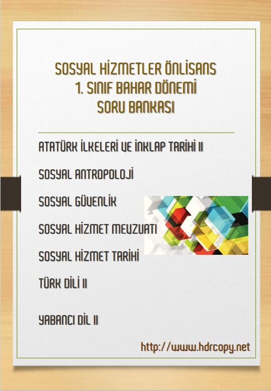 1.SINIF 7 DERS SORU BANKASI(Sosyal Hizm.)