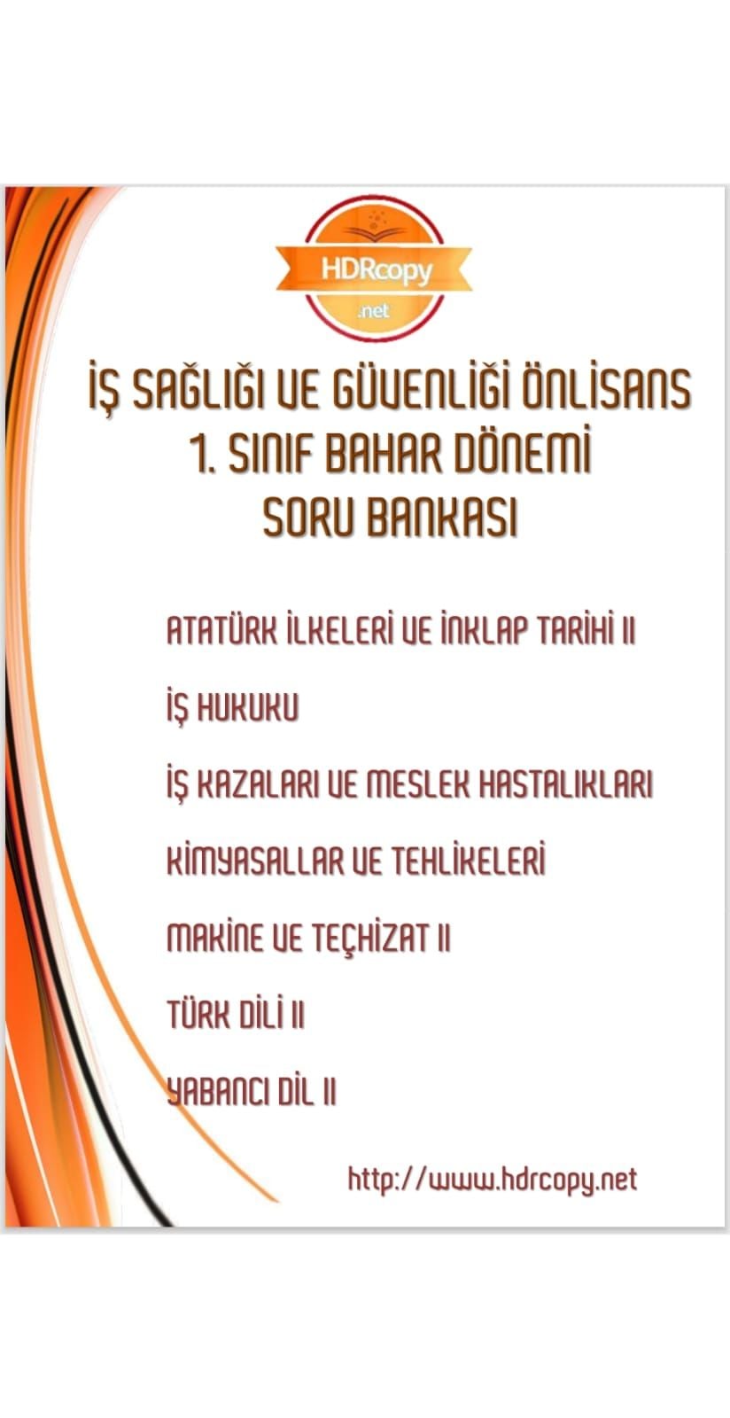 1. SINIF 7 DERS SORU BANKASI (İş Sağ.Önl.1-7)