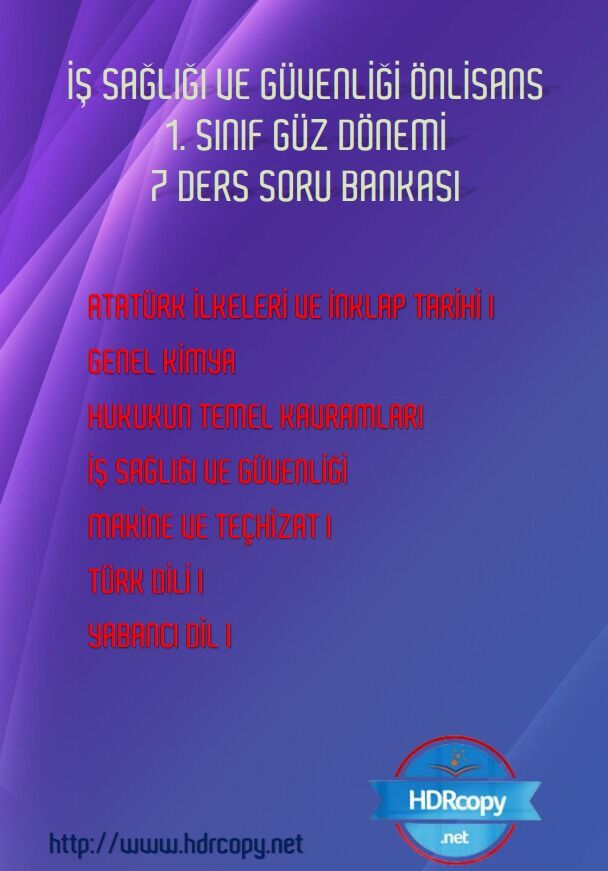 1.SINIF 7 DERS SORU BANKASI (İSG Önlisans)